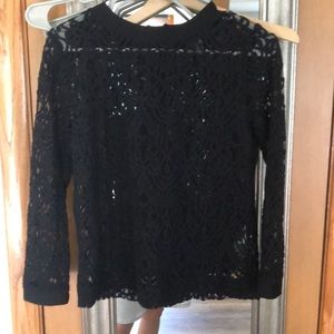 lace black top